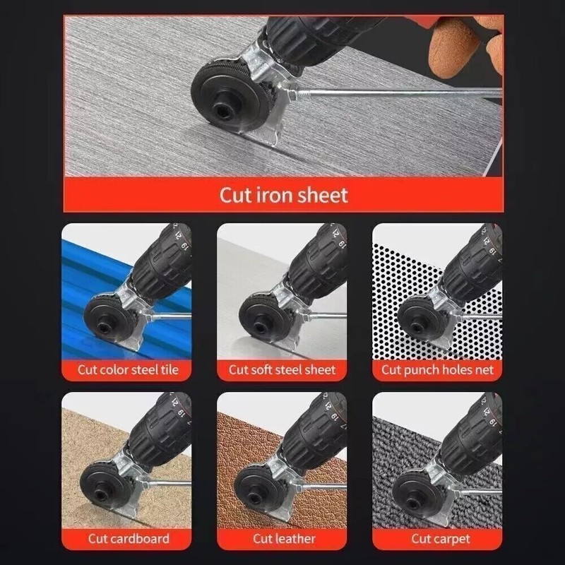 2PACK Electric Drill Shears Plate Cutter Attachment Sheet Cutter Nibbler Saw gallery