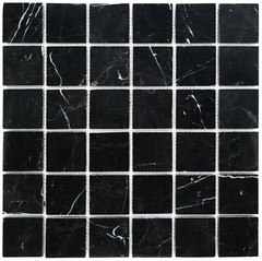 Simple Tile Marble Mosaic Tile “2”X2″ Square Collection” Nero Marquina Polished