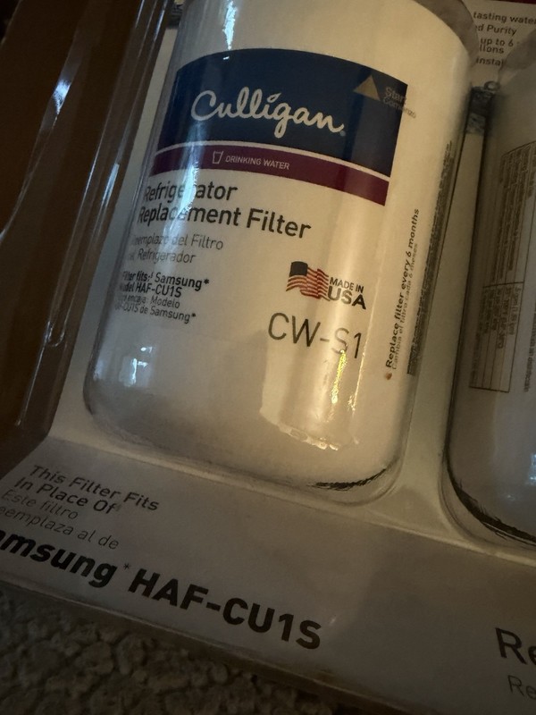 Culligan CW-S1 Refrigerator Replacement Water Filter 2 Pk Fits Samsung HAF-CU1S gallery