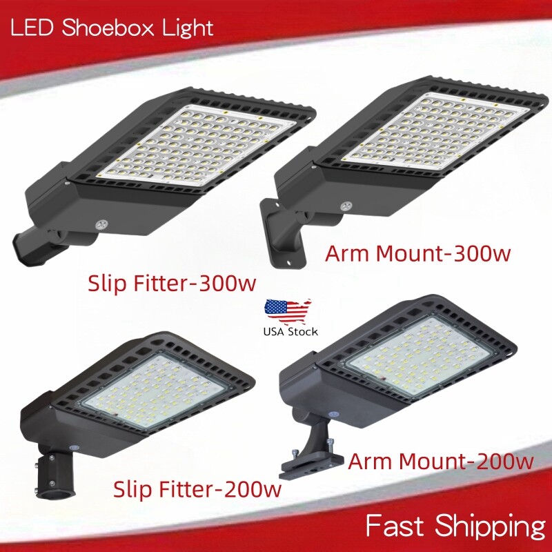 LED Shoebox Area Flood Light 200W 300W Outdoor Commercial LED Parking Lot Lights gallery