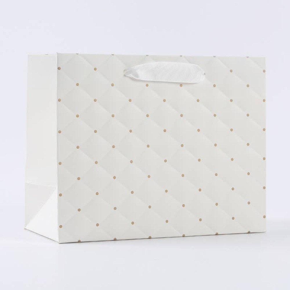 Ivory dot wavy surface gift bag w/ tissue: Medium gallery