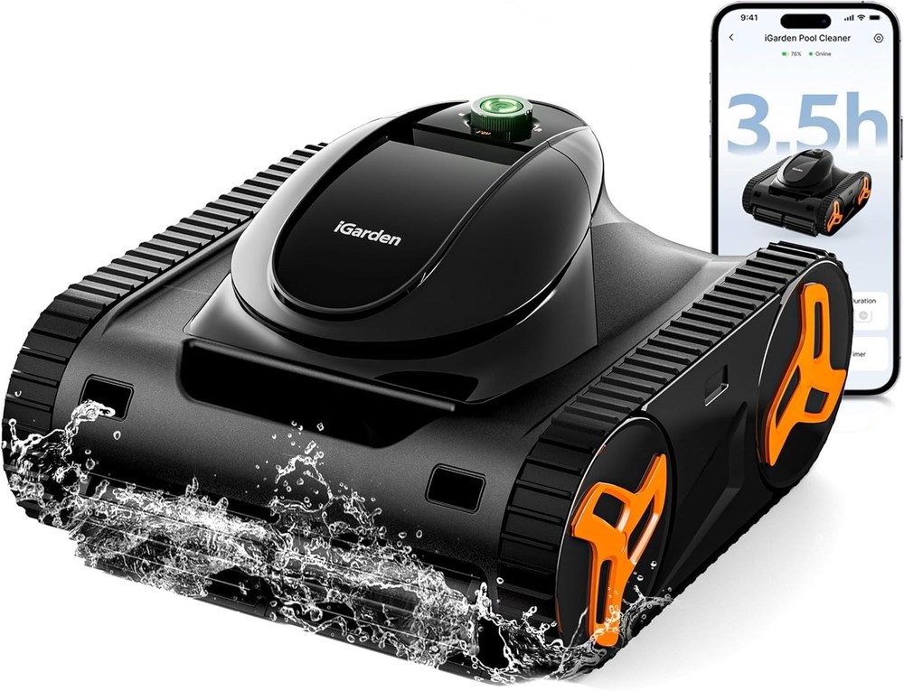 iGarden Robotic Pool Cleaner KN Series, 210-Min Runtime, Smart 3D Navigation