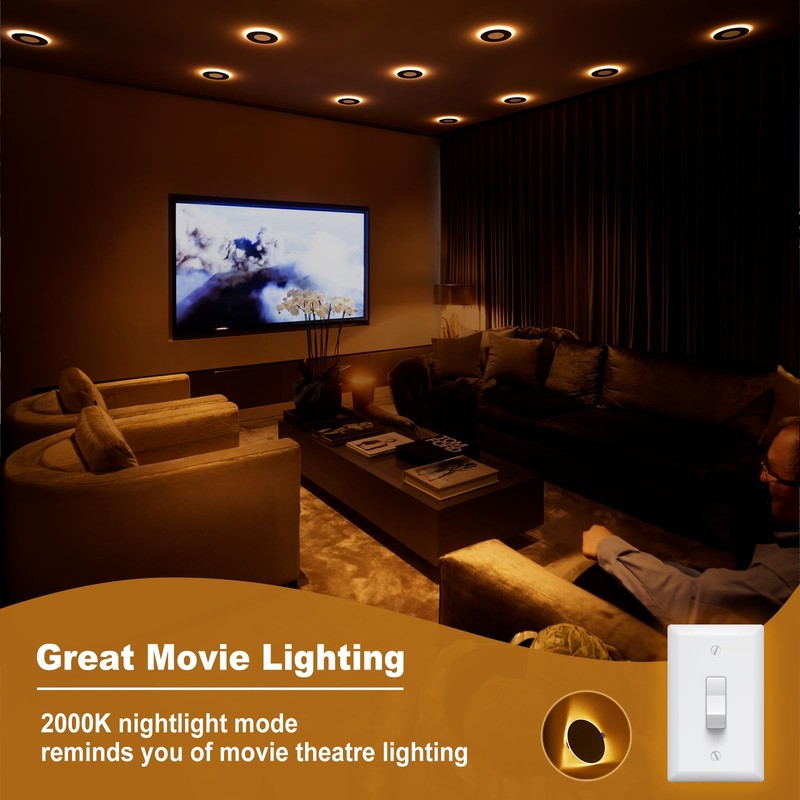 6 Pack 4 Inch 5CCT LED Recessed Ceiling Panel Light Dimmable with Night Light gallery