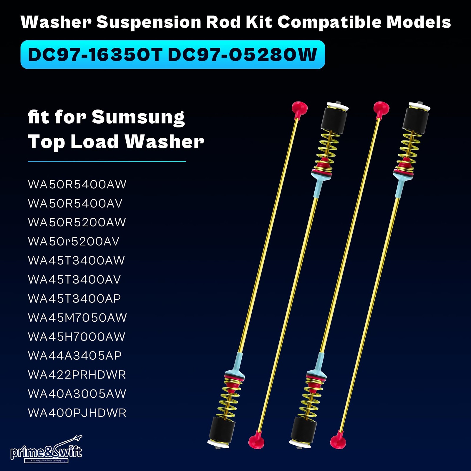 Upgraded DC9716350U WA45T3400AP/A4 DC9716350T WA50T5300AC Washer Suspension R... gallery
