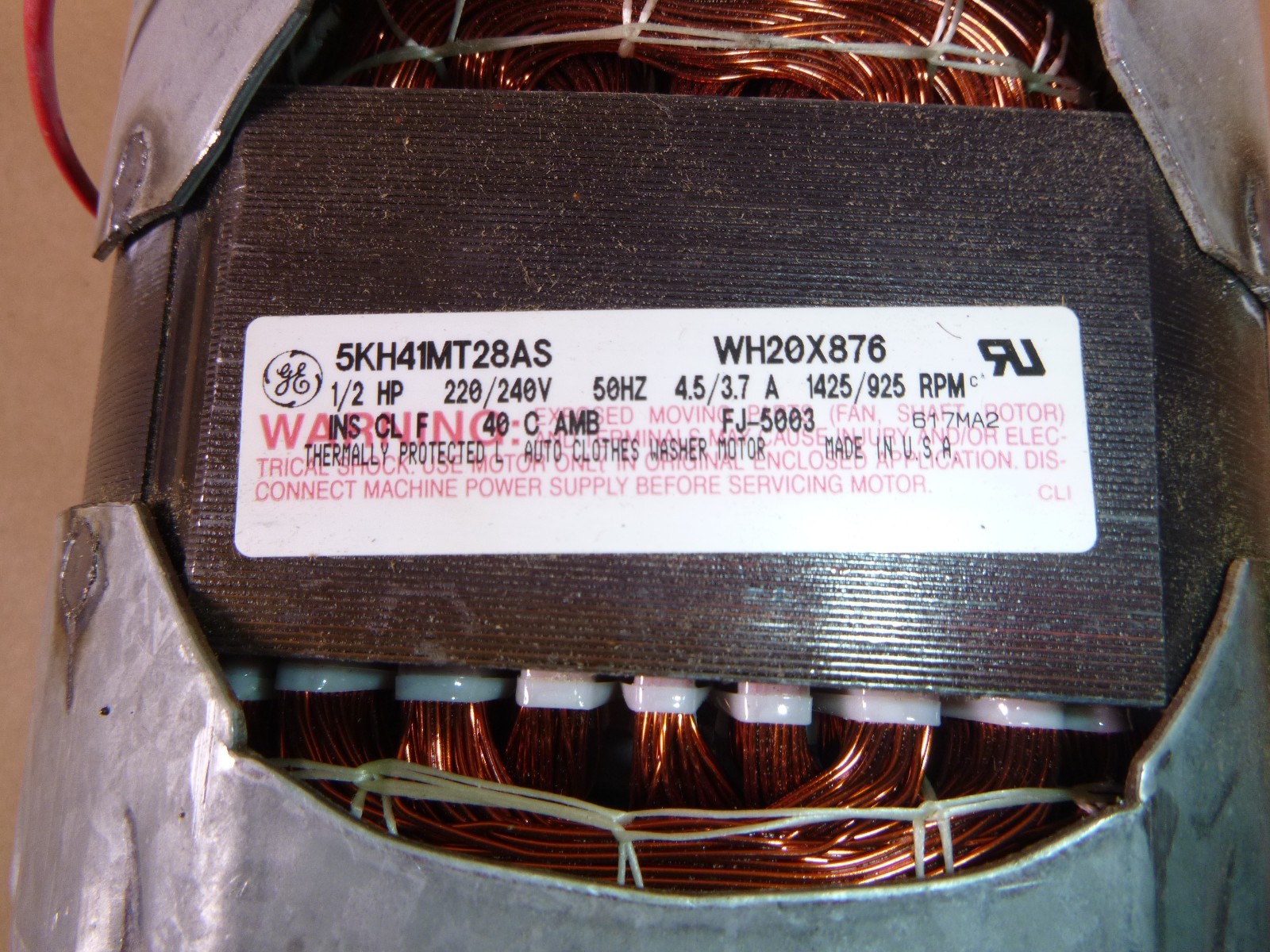 WH20X876 GE Washing Machine Drive Motor 1/2 Hp, 220/240 V, 50 Hz, 5KH41MT28AS gallery