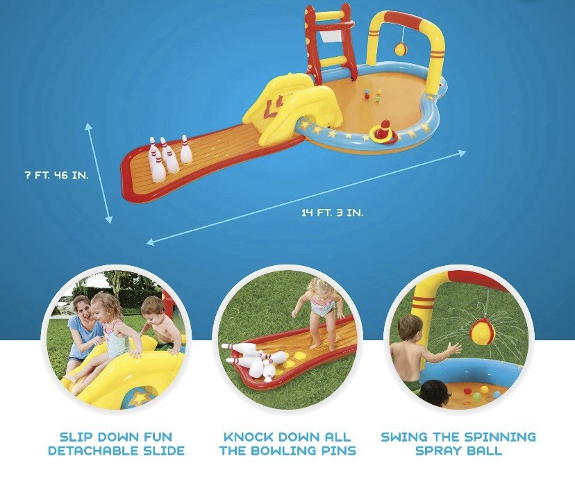 🔥NEW🔥H2OGO! Lil' Champ Play Pool Center with Slide for Kids gallery
