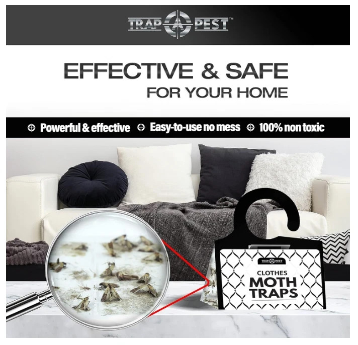 Clothing Moth Traps - 8 Pack - Non Toxic Moth Traps for Clothes with Pheromone A gallery