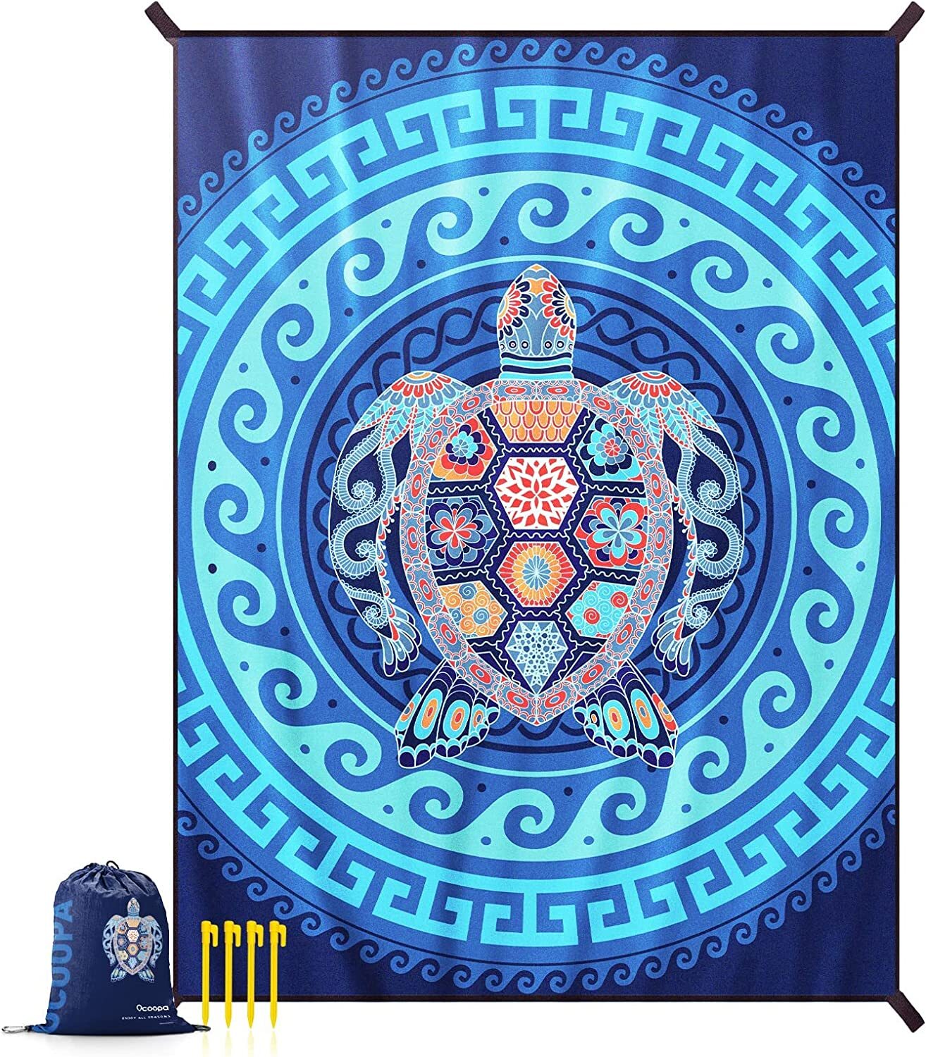 New! OCOOPA Diveblues Beach Blanket Sand proof 10'X 9' Fits 1-8 Adults Easy Pack gallery