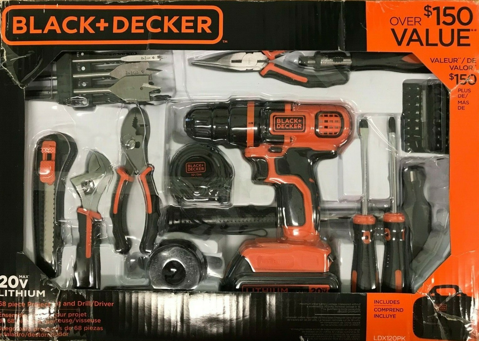 Black & Decker - LDX120P - Drill Driver 68 Pcs. Kit 20 Volt Lithium Ion Batter gallery
