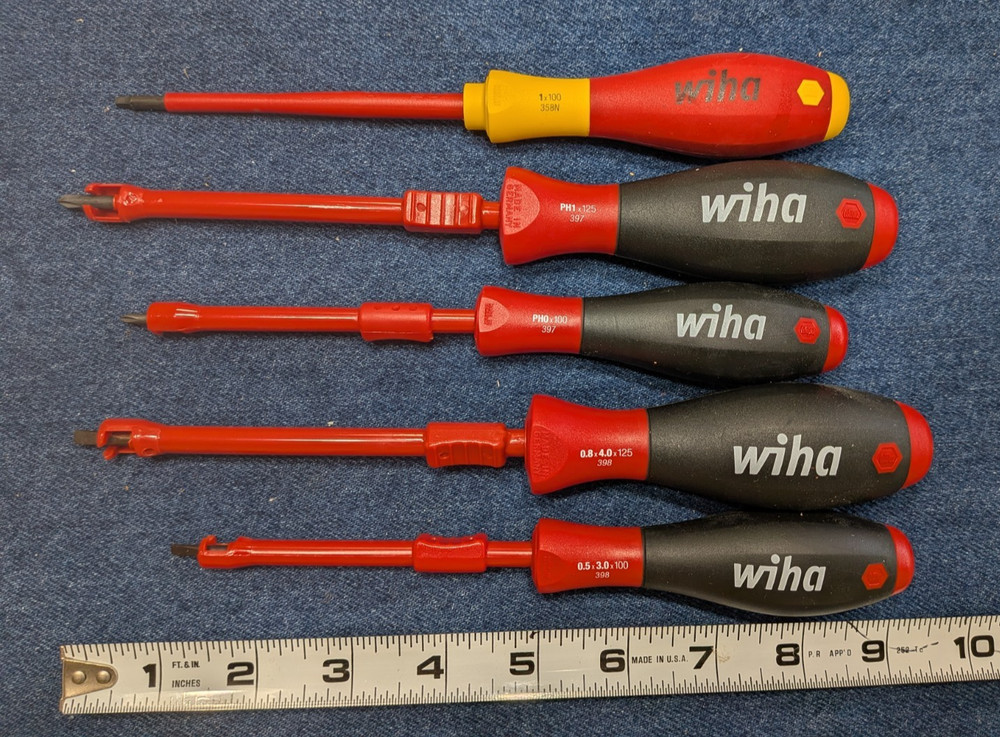 Set Wiha Tools 2 Slotted, 2 Phillips screwhold 1 square Screwdriver 5 Pcs