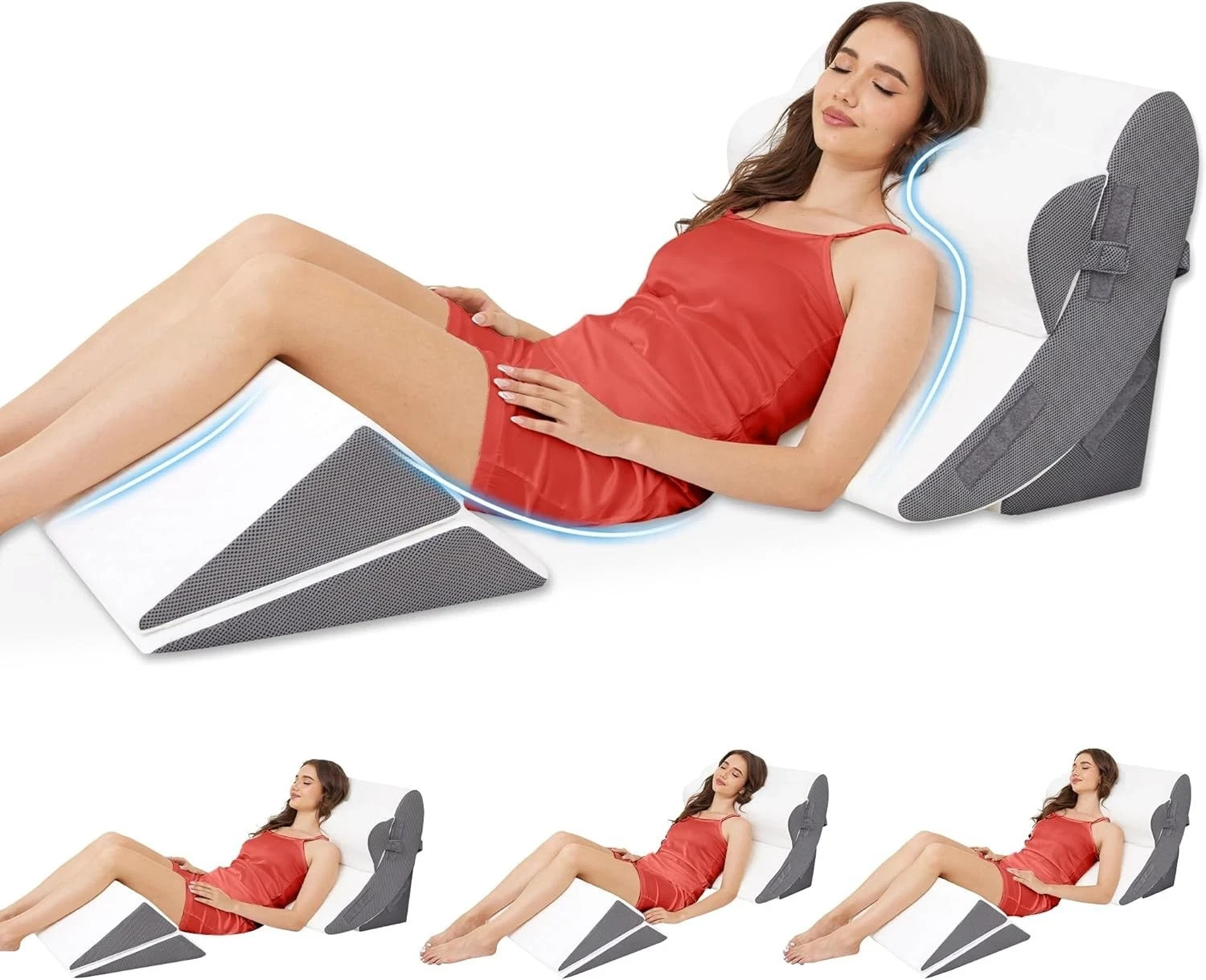 Orthopedic Wedge Pillow for Acid Reflux GERD Back Pain Adjustable 5 Piece Set gallery
