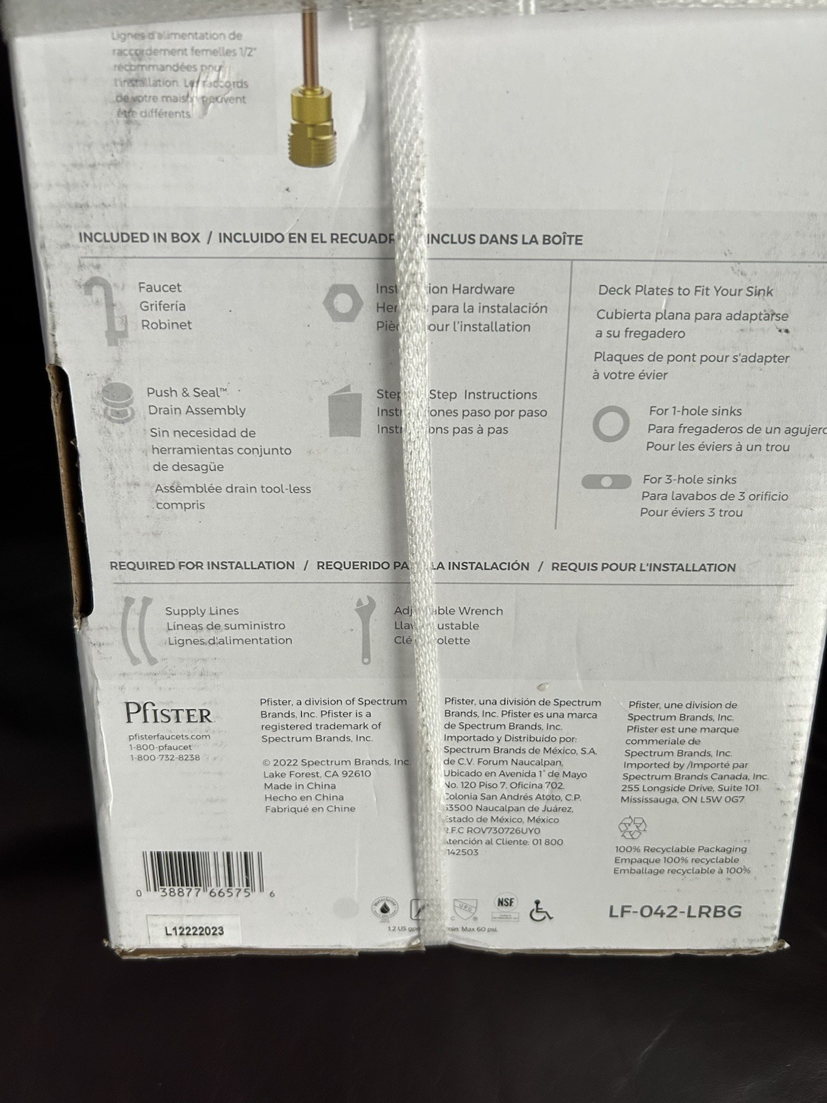 SEALED: Pfister bathroom One-handle single BRUSHED GOLD Ladera faucet gallery