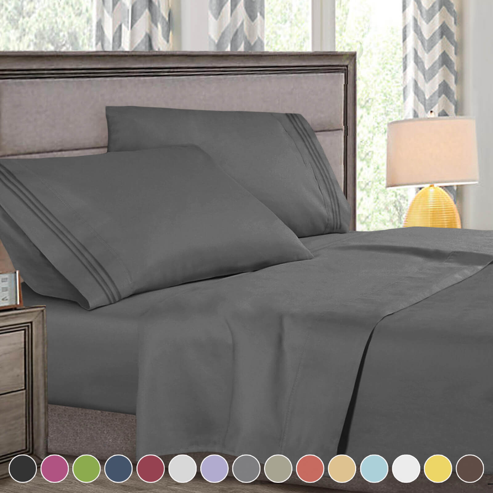 Super Deluxe 1800 Collection Hotel Quality 4 Piece Deep Pocket Bed Sheet Set gallery