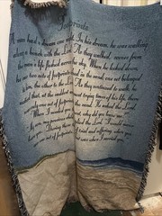 Footprints Tapestry Throw Woven from Cotton Made in The USA 51 IN x 68 IN VTG