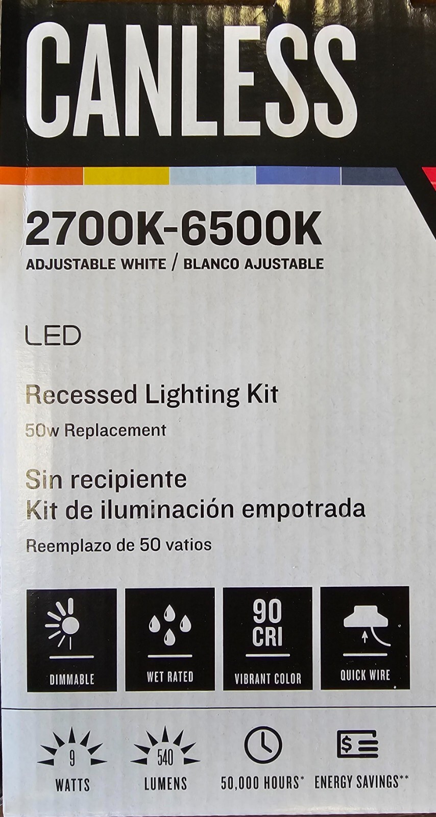 Utilitech Canless (4in) Round 2700k-6500k 540 Lumen Switchable Dimmable (6PK) gallery