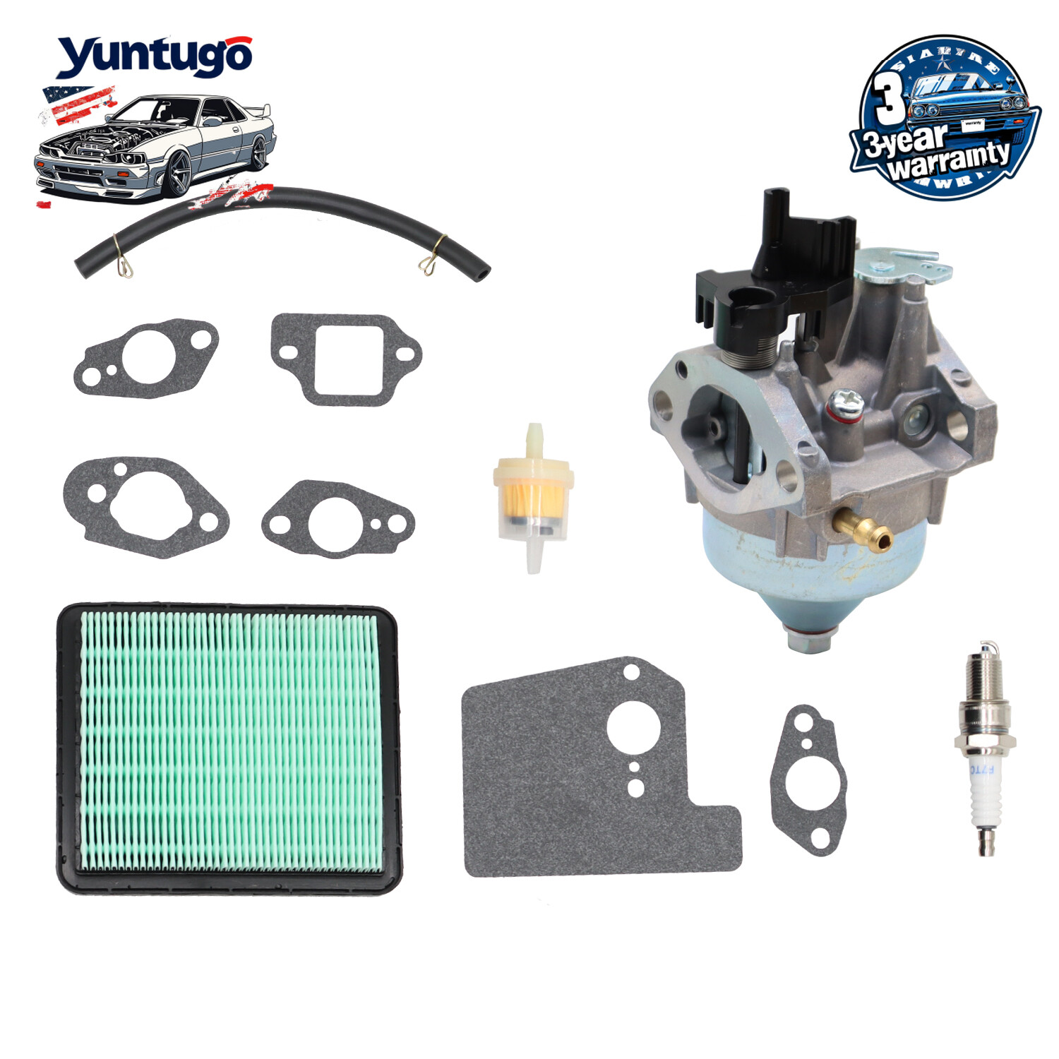 For HONDA Carburetor Assembly Lawn Mower 16100-Z8B-901 w/ Air Filter Gaskets gallery