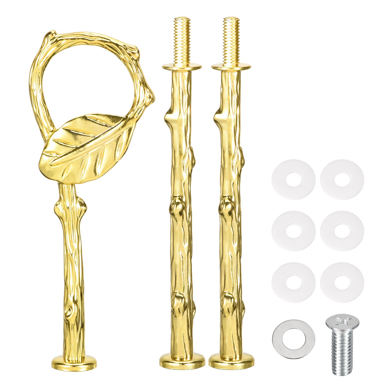 1 Set Cake Tray Stand Handle Plate Hardware Fitting 3-Tiers Leaves Gold gallery