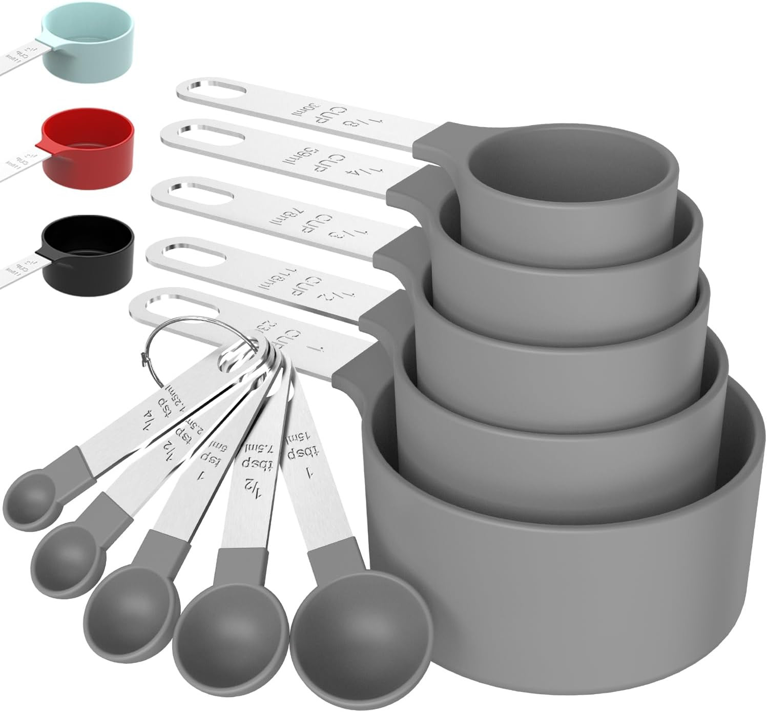 TILUCK Measuring Cups & Spoons Set, Stackable Cups and Spoons, Nesting Measure C gallery