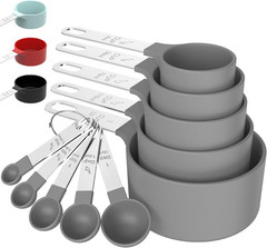 TILUCK Measuring Cups & Spoons Set, Stackable Cups and Spoons, Nesting Measure C