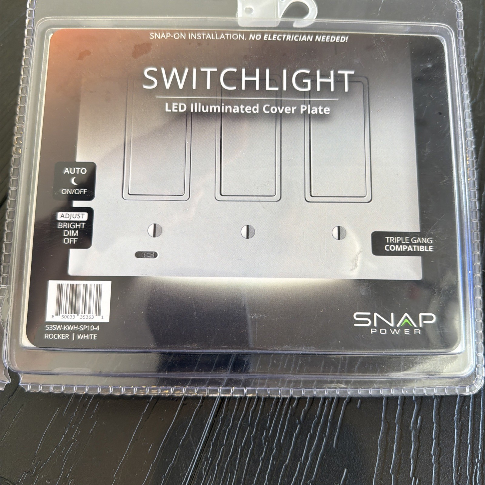 Snap Power LED Illuminated Cover Plate For Triple Rocker Switch White Auto NEW gallery