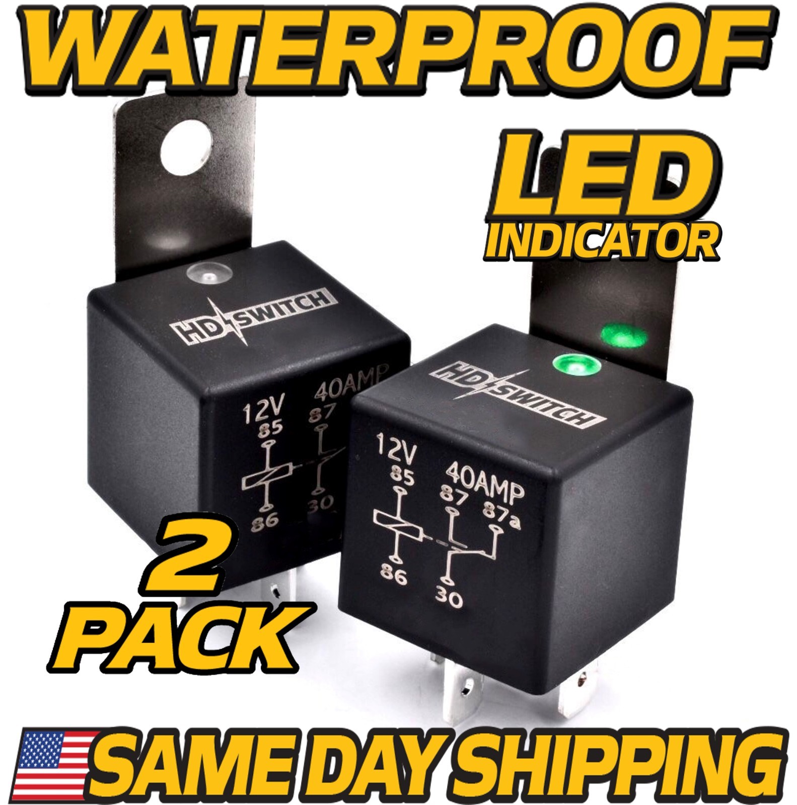 (2Pack) 12V - 40AMP UPGRADE WaterProof Relay fits BOSCH 0 332 204 150 - 5PIN gallery