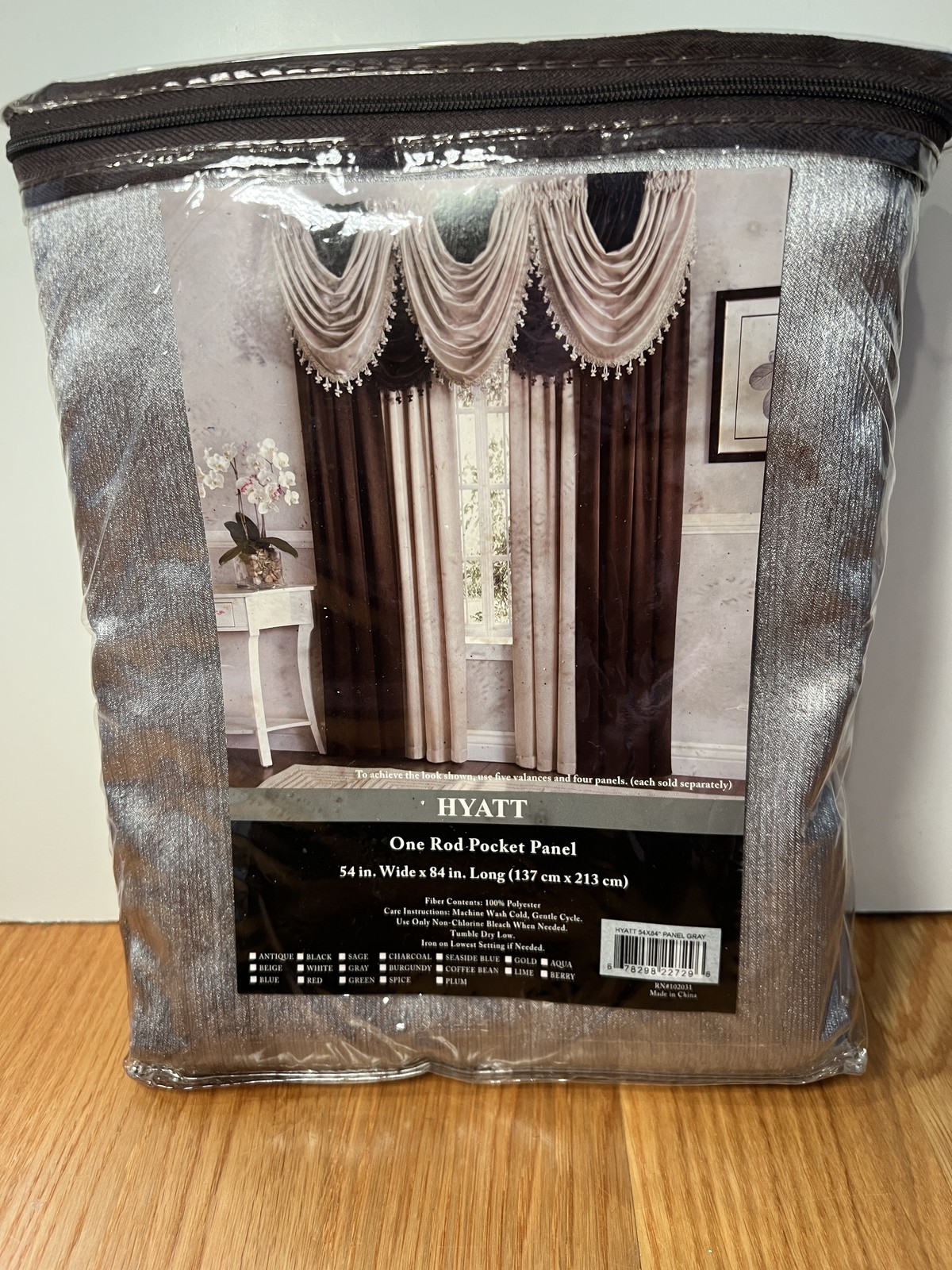 Hyatt Curtain Panel One Rod Pocket Panel Gray 54x84 Inch Window Treatment Decor gallery