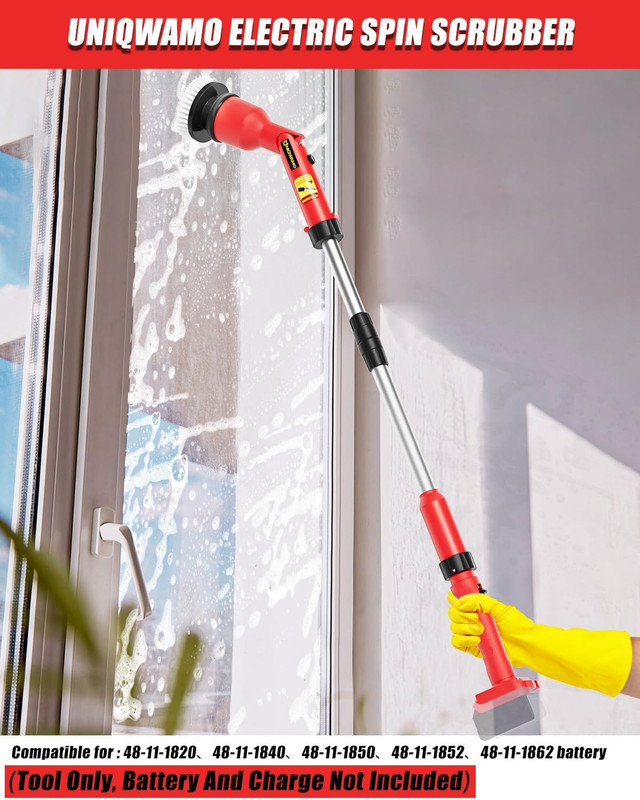 Electric Spin Scrubber Compatible for Milwaukee 18V Battery(Battery NOT Included gallery