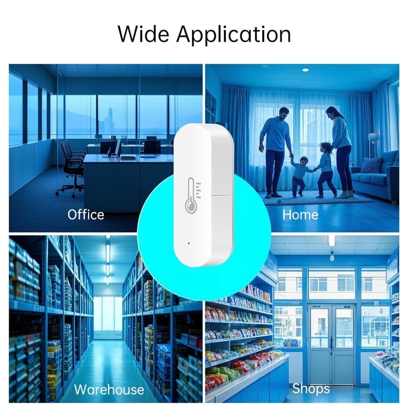 Indoor WiFi Temperature Humidity Sensor with App Alerts Compatible with Alexa gallery