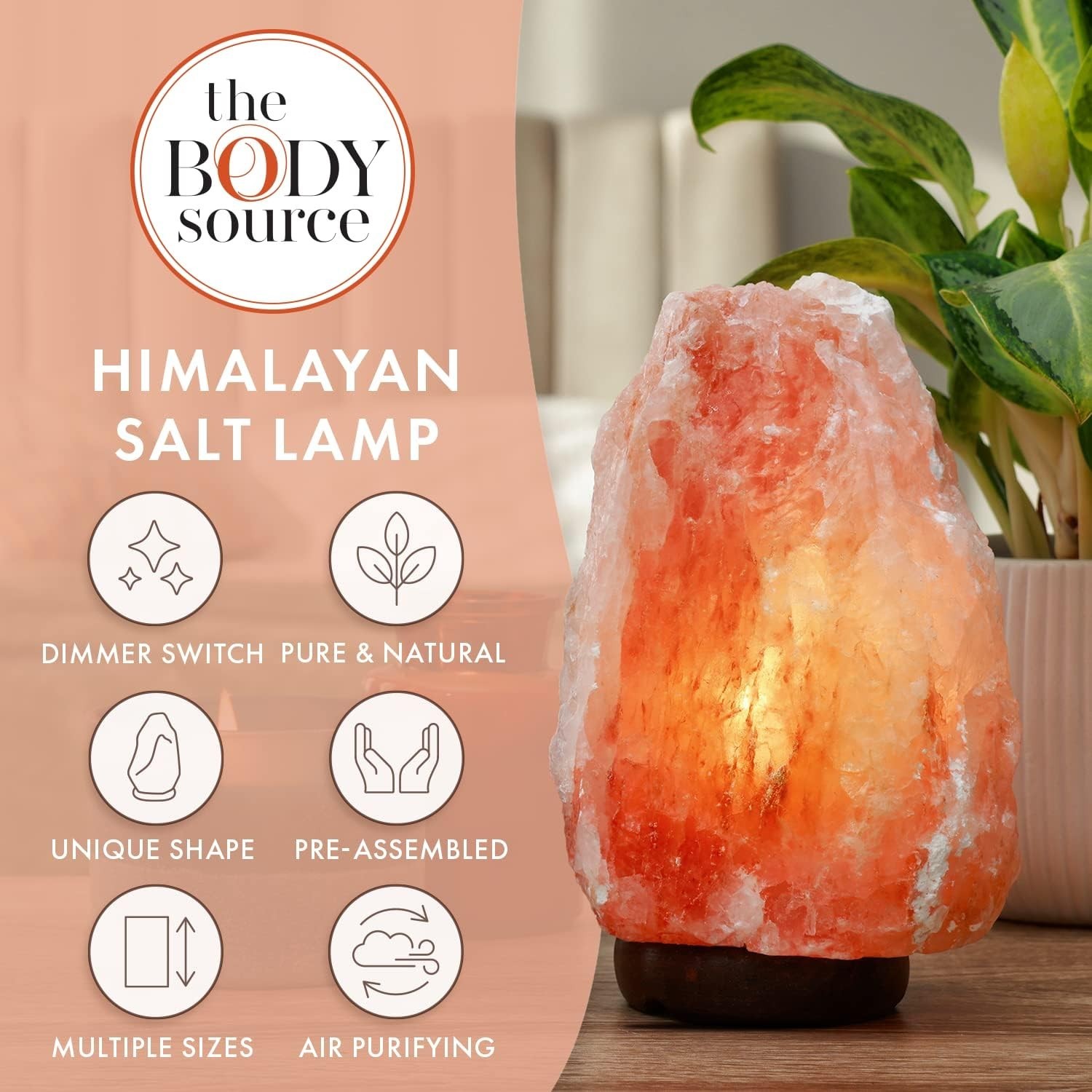 The Body Source Himalayan Salt Rock Lamp | 6-8 Inch (4-7 lb) | Free Shipping gallery