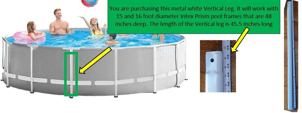 NEW Intex Prism Frame Pool Vertical Leg 12829 45.5 inches long gallery
