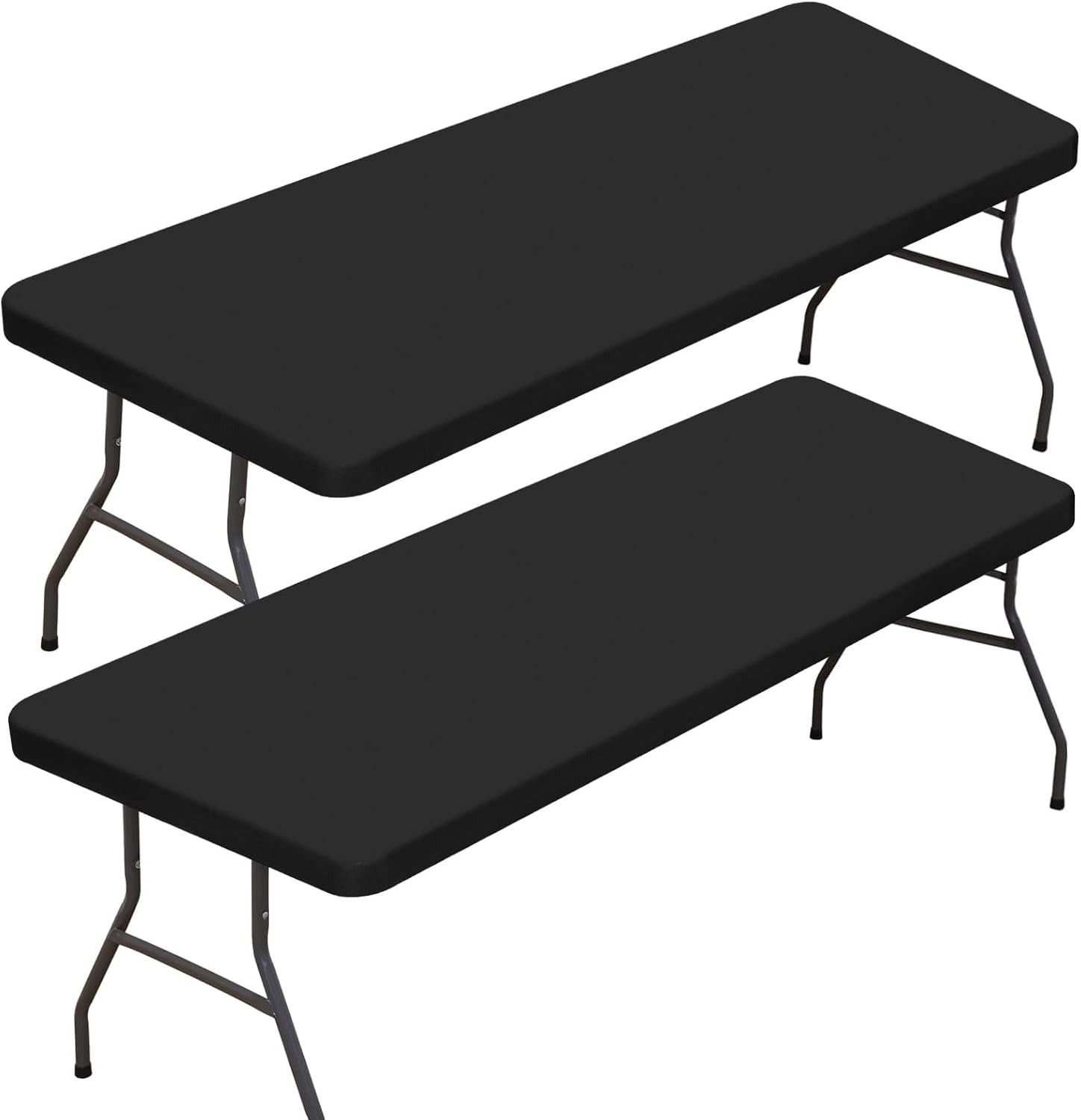 2 Pack Rectangle Fitted Table Covers for 6 Foot Tables – 30" X 72" Stretchy Span gallery