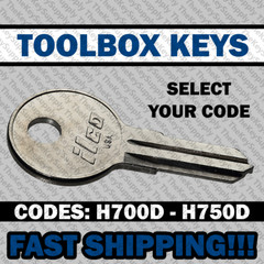Toolbox Replacement Key Cut to your Code H700D – H750D