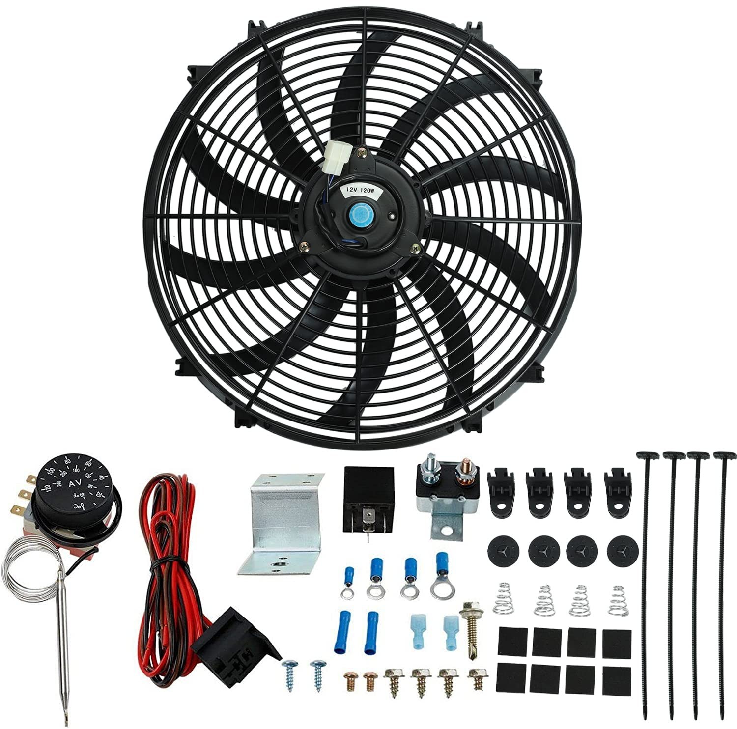 Blackhorse-Racing 16 Slim Push Pull 12V Electric Radiator Cooling Fan gallery