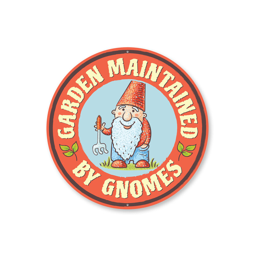 Gnome Sign, Backyard Sign, Garden Sign, Gardener Aluminum Metal Decor Sign gallery