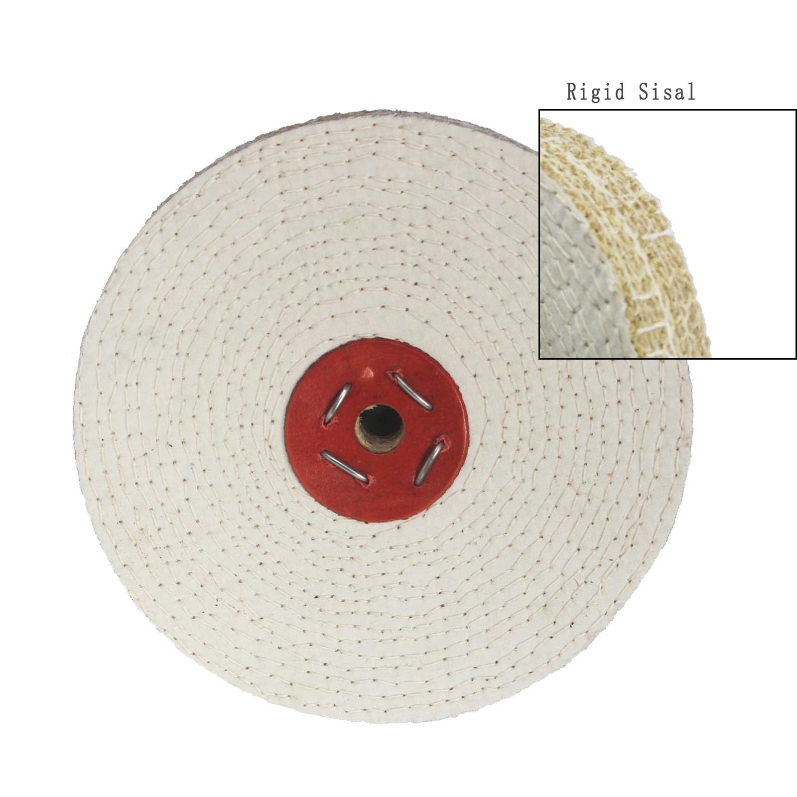 JUNLIXN 8 inch Extra Thick Rigid Sisal Buffing Wheel, 5/8 Inch Arbor White gallery