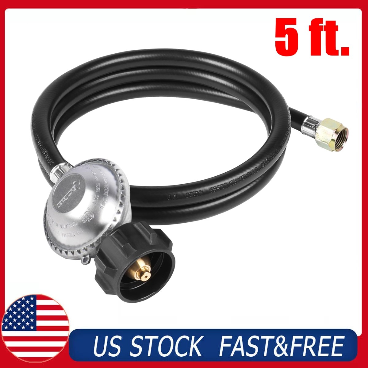 Propane Gas 5 Ft Hose And Regulator Replacement for Weber Char-Broil BBQ Grills gallery