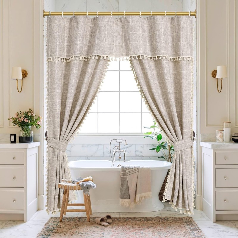 Adjustable Shower Curtain Rod Stainless Steel No Drill No Slip Sunset Gold 18... gallery
