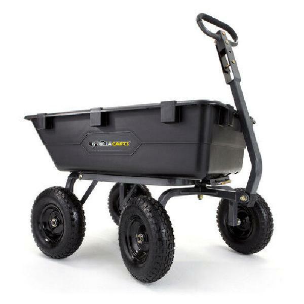 Poly Dump Cart 13 Inch Tires 1200 Lbs Capacity Heavy Duty Rust Proof Bed Black gallery