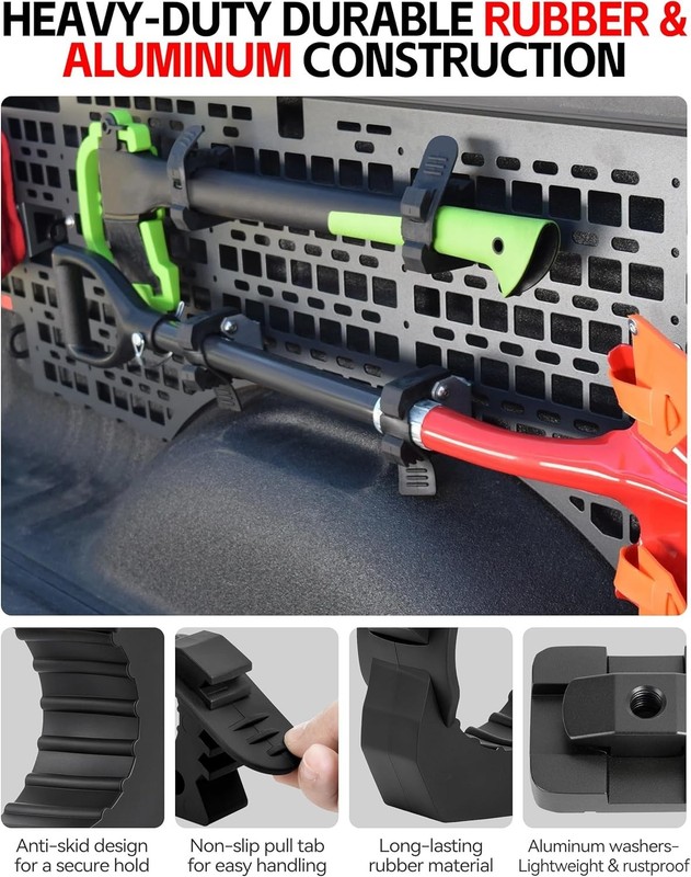 2 Pack Quick Release Rubber Clamps for MOLLE Panel - Heavy Duty Shovel Holder... gallery