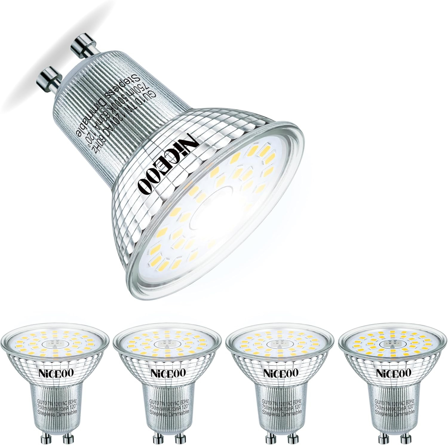 GU10 7W LED Dimmable Light Bulb, Equivalent 75W Halogen, 5000K Daylight White... gallery
