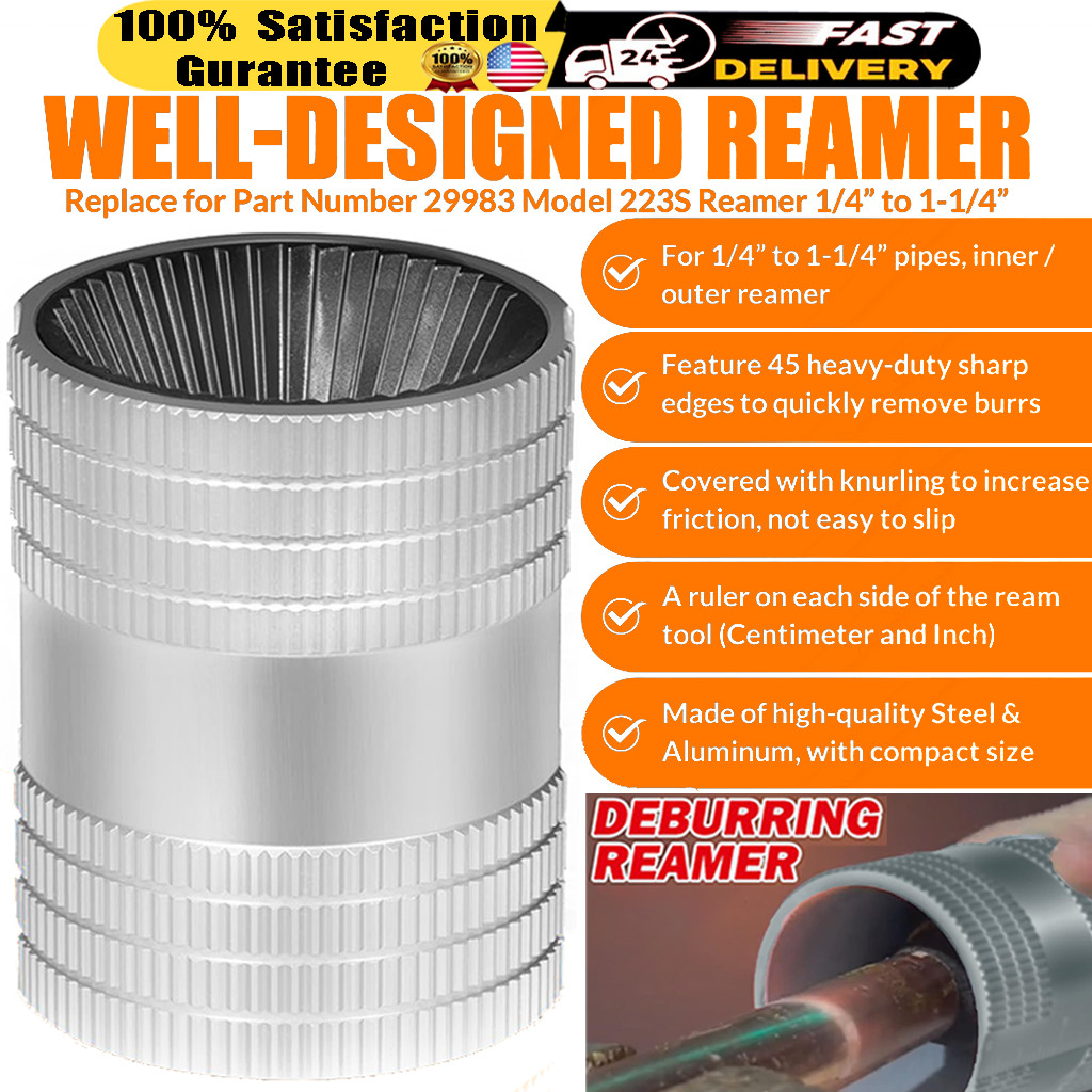 Reaming Tool for Copper Stainless Steel Tubing Pipe Reamer Sizes 1/4" to 1-1/4" gallery
