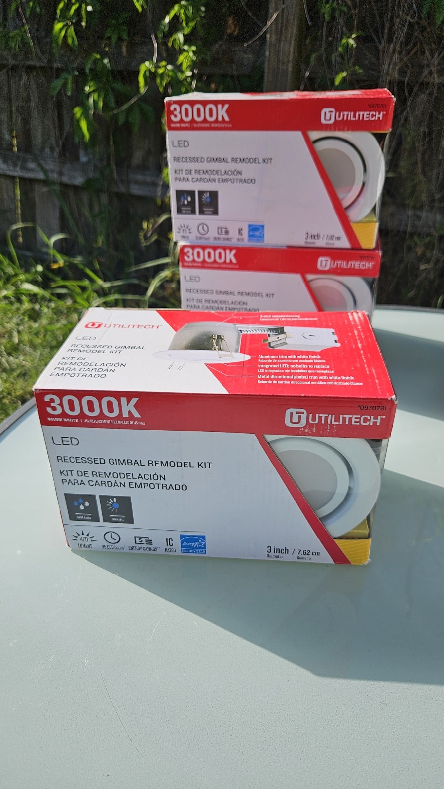 Utilitech 3" Integrated LED Warm White Recessed Gimbal Remodel Kit X3 gallery