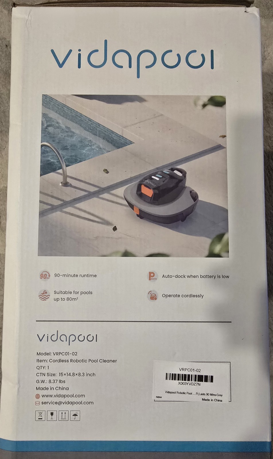 Vidapool VRPC01-02 Cordless Robotic Pool Cleaner/Vacuum gallery
