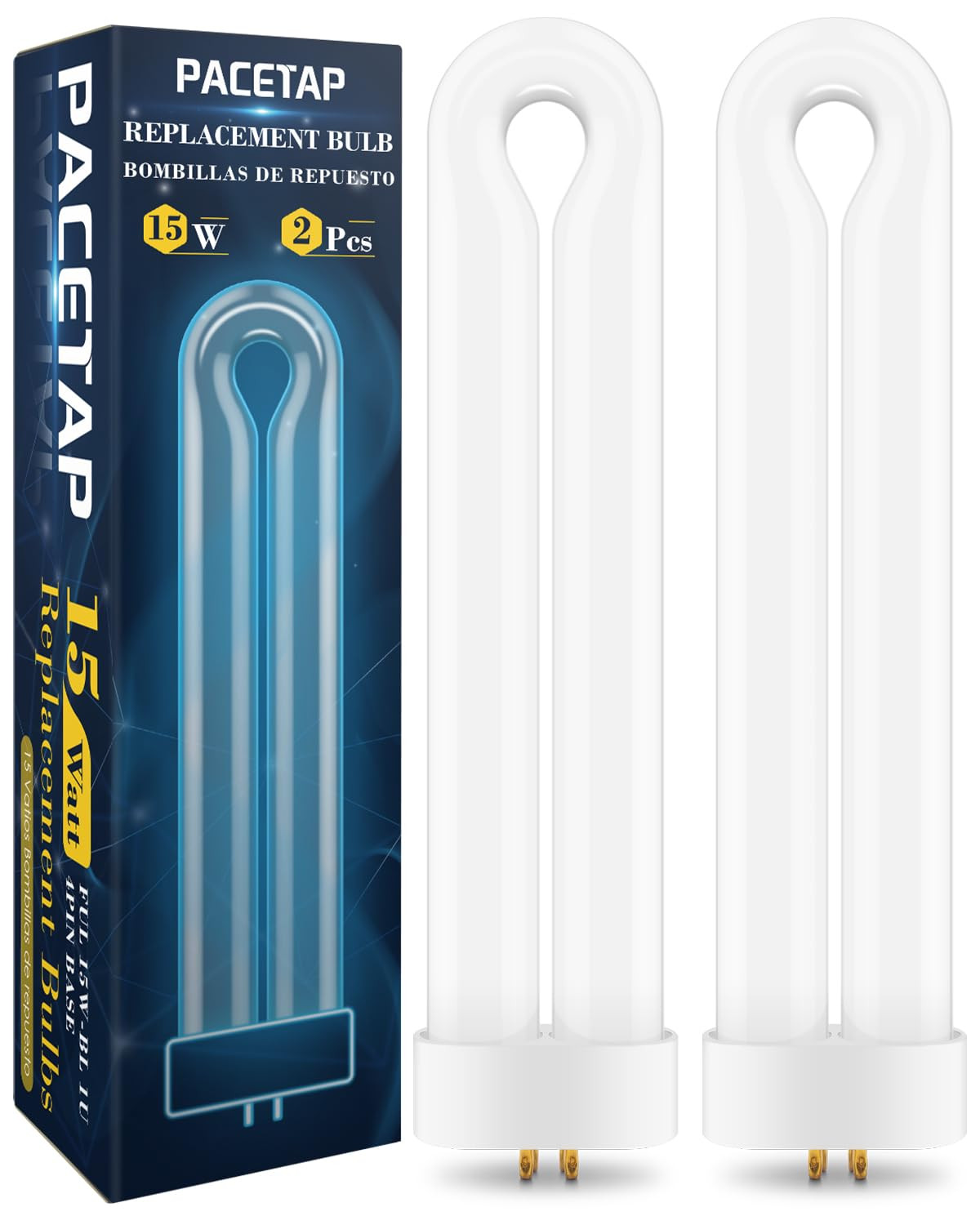 2 Pack Replacement Bulbs FUL15W BL with 4 Pin Base, U Shaped Lamp Tube Compatibl gallery