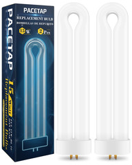 2 Pack Replacement Bulbs FUL15W BL with 4 Pin Base, U Shaped Lamp Tube Compatibl