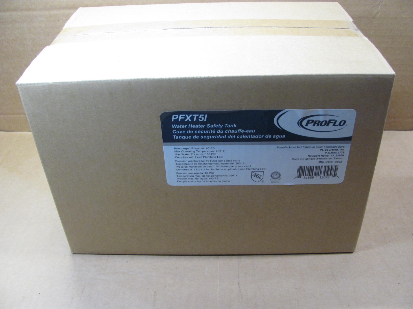 ProFlo PFXT5I Water heater Safety Tank Blue Steel 2.1 Gallons gallery