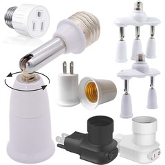 Outlet to Socket Adapter E26/E27 Light Socket to Plug Bulb Converter Lamp Holder