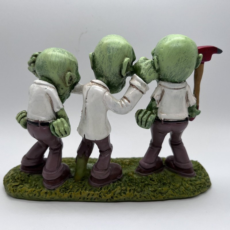 Three Wise Zombies Figurine 15.5cm Horror Ornament See Hear Speak No Evil Decor gallery