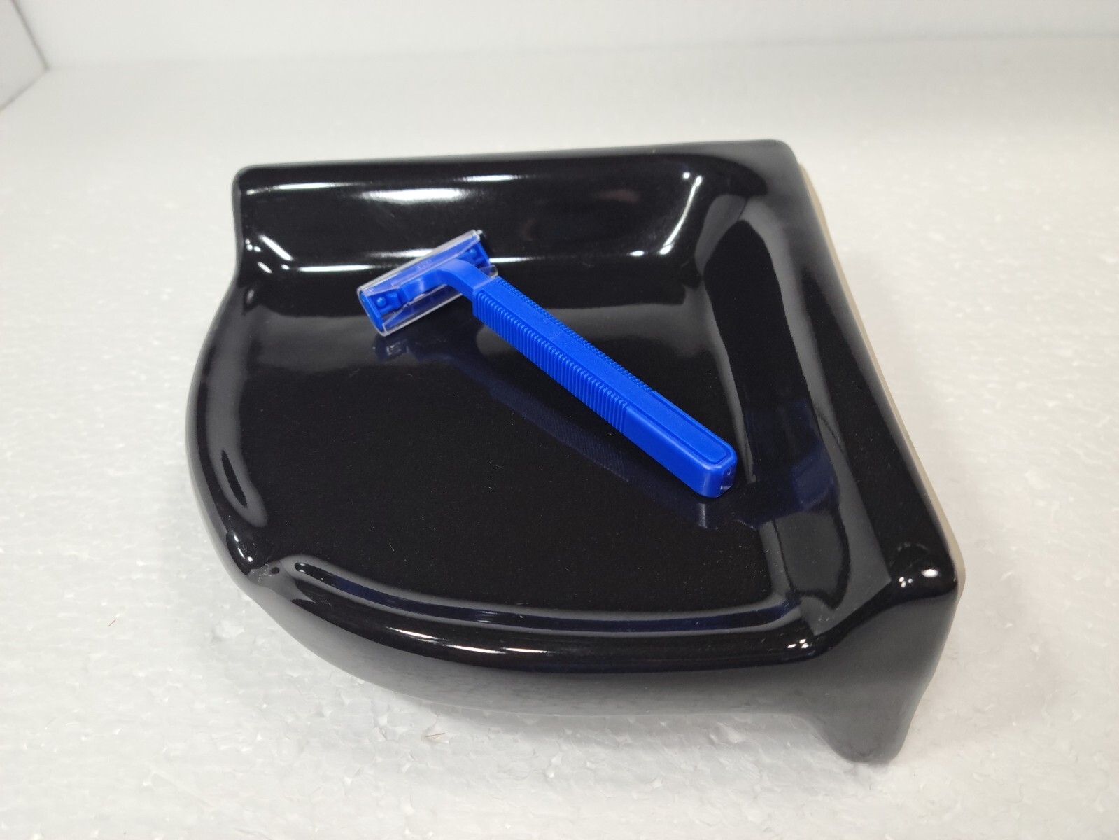 Vintage Black Ceramic Shower Tile Corner Tray Soap Dish Ledge Shampoo Holder gallery