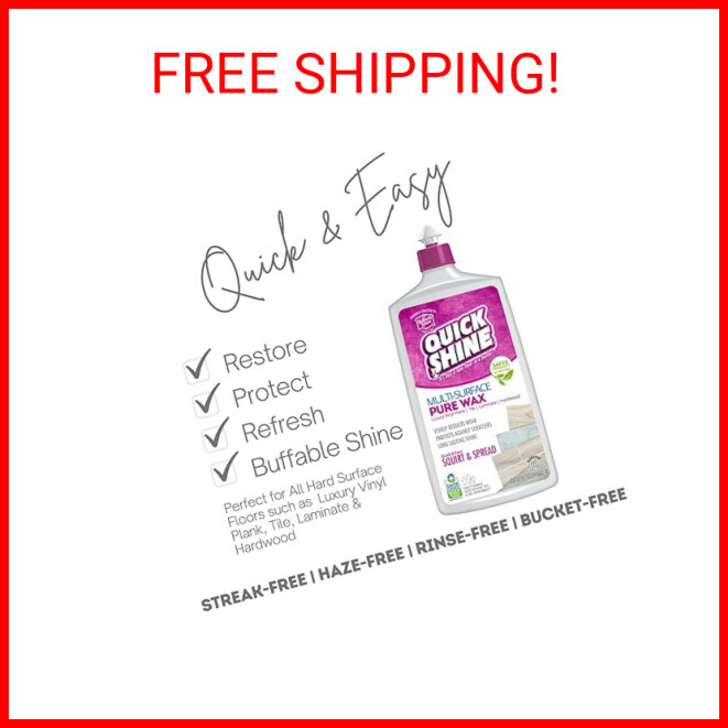Quick Shine Pure Floor Wax 27oz | A Buffable, Waterproof Finish for Regular and gallery